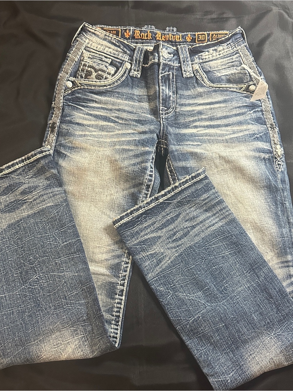 Rock Revival Men's slim Bootcut Jeans - Faded Blue Denim size 30 Artemis NWT